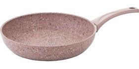 O.M.S 3210 Plastik Saplı Granit 28 cm Düz Tava Pembe