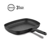 Korkmaz Ornella A1121 Plastik Saplı 35x25 cm Grill Tava Siyah