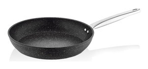 Falez Black Line Çelik Saplı Döküm 22 cm Düz Tava Siyah