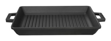 Lava Dikdörtgen Döküm Saplı Döküm 26x32 cm Grill Tava Siyah