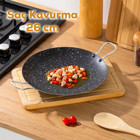 Esra Metal Saplı Döküm 26 cm Saç Tava Siyah