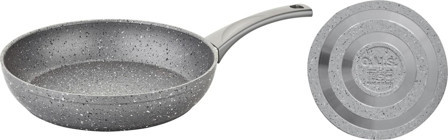 O.M.S 3210 Plastik Saplı Granit 22 cm Düz Tava Gri