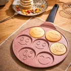 Emsan Smile 7 Bölüm Plastik Saplı Granit 26 cm Krep Tava Pembe