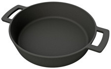 Outdoorchef Gurme Döküm Saplı Demir Döküm 28 cm Düz Tava Siyah