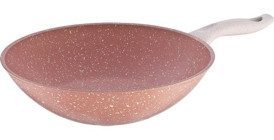 Falez Pinky Plastik Saplı Alüminyum 28 cm Wok Tava Pembe