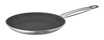 Net Çelik Yakut Çelik Saplı Alüminyum 32 cm Krep Tava Gri