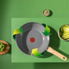 Tefal Renew Ahşap Saplı Alüminyum 24 cm Düz Tava Gri