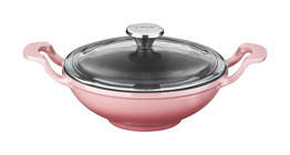 Lava Mini Kapaklı Döküm 16 cm Wok Tava Pembe