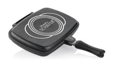 Schafer Gloria Plastik Saplı Döküm 32 cm Grill Tava Siyah