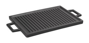 Lava Hot Plate Döküm Saplı Döküm 22x30 cm Grill Tava Siyah