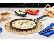 Evimsaray Zest Gusto Plastik Saplı Granit 26 cm Krep Tava Siyah