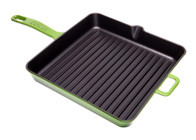 Sürel Kare Döküm Saplı Demir Döküm 30 cm Grill Tava Yeşil