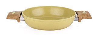 Schafer Fiesta Ahşap Saplı Seramik 22 cm Sahan Tava Yeşil