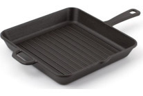 Sürel Kare Döküm Saplı Demir Döküm 24 cm Grill Tava Siyah