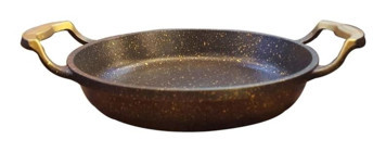 Sevgideko Döküm Saplı Döküm 16 cm Sahan Tava Altın-Siyah