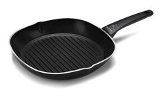 Moneta Recy 0005551428 Plastik Saplı Alüminyum 28 cm Grill Tava Siyah