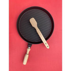 Cansuyu Ahşap Saplı Alüminyum Döküm 31 cm Grill Tava Siyah