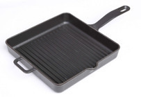 Sürel Kare Döküm Saplı Demir Döküm 25x25 cm Grill Tava Siyah