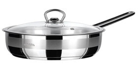 Amboss Kapaklı SAP-4790 Çelik Saplı Paslanmaz Çelik 26 cm Düz Tava Gri
