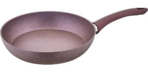 Evimsaray Menekşe Plastik Saplı Granit 26 cm Düz Tava Mor