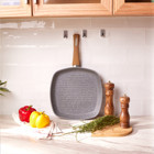 Karaca Silver Stone Plastik Saplı Bio Granit 28 cm Grill Tava Gri