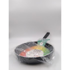 Emel Tetra Plastik Saplı Granit 24 cm Düz Tava Siyah