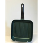 Peramari Kare Plastik Saplı Alüminyum 26x26 cm Grill Tava Yeşil