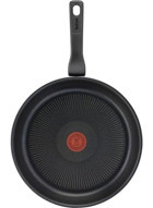 Tefal 3X Force Plastik Saplı Titanyum 28 cm Düz Tava Siyah