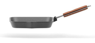 Grıll'O Saporella Ahşap Saplı Alüminyum 26 cm Grill Tava Siyah