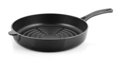 Silver Cusinero Döküm Saplı Döküm 28 cm Grill Tava Siyah