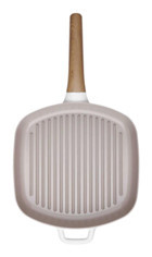 Korkmaz Kare A2985 Ahşap Saplı Seramik 28x28 cm Grill Tava Krem