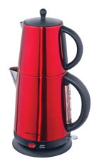 Awox Demplus Çelik Demlikli 2200 W Çelik Gövdeli Kırmızı Çay Makinesi