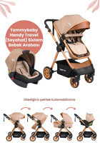 Tommybaby Handy Çift Yönlü Katlanabilir 360 Derece Dönen Tam Yatar Travel Sistem Bebek Arabası