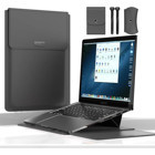 Teknet Store A2941 A3114 15 inç Deri Su Geçirmez Kılıf Laptop Çantası Gri