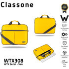 Classone Wtxpro WTX308 15.6 inç Kumaş Su Geçirmez El-Omuz Laptop Çantası Sarı