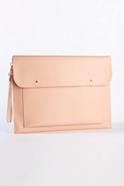 Dk Leather 13.3-14 inç Deri Su Geçirmez El-Omuz Laptop Çantası Pembe