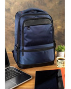 Case Club Körüklü 15.6 inç Kumaş Su Geçirmez Sırt Laptop Çantası Lacivert