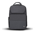 Plm Octagon 15 inç Keten Kumaş Su Geçirmez Sırt Laptop Çantası Siyah