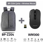 Classone BP-Z204 15.6 inç Kumaş Su Geçirmez Sırt Laptop Çantası Gri