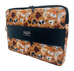 Differ Studio Köpek Desenli 13-14.9 inç Kumaş Su Geçirmez Kılıf Laptop Çantası Bej