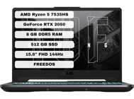 Asus TUF Gaming A15 FA506NF-HN004 Harici GeForce RTX 2050 AMD Ryzen 5 7535HS 8 GB Ram 512 GB SSD 15.6 inç Full HD Freedos Gaming Laptop