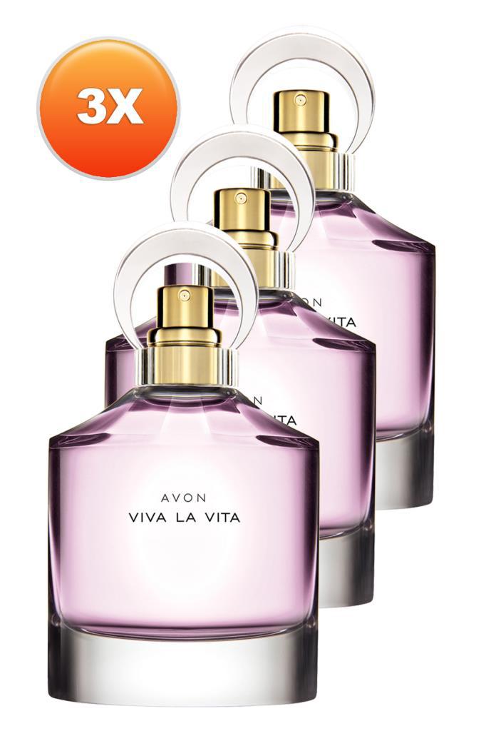 Avon Viva La Vita EDP Çiçeksi-Odunsu-Oryantal Kadın Parfüm 3x50 ml