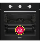 Simfer 8205 76 lt A Enerji Sınıfı Analog Ocaksız Tam Boy Ankastre Fırın Siyah