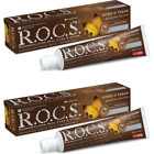 Rocs Kahve Tütün Lekelere Karşı Florürlü Diş Macunu 2x60 ml