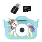 Tuomeng Sevimli Unicorn Mini Full HD Kompakt Dijital Fotoğraf Makinesi Mavi