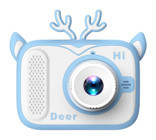 Mistaha Sevimli Geyik Mini Full HD Kompakt Dijital Fotoğraf Makinesi Beyaz - Mavi