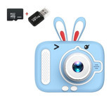 Tuomeng Sevimli Sevimli Tavşan Şipşak Mini Full HD Kompakt Dijital Fotoğraf Makinesi Mavi