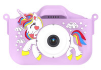 Eternal Luck Tek Boynuzlu Mini Full HD Kompakt Dijital Fotoğraf Makinesi Mor