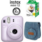 Fujifilm Instax Mini 12 Şipşak Mini Full HD Kompakt Dijital Fotoğraf Makinesi Mor + 20 Adet Fotoğraf Filmi