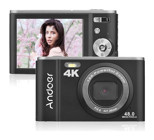 Andoer D12967P 4K Kompakt Dijital Fotoğraf Makinesi Siyah